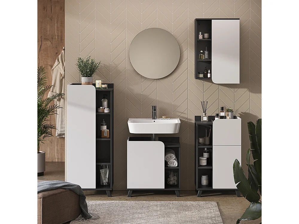 Mobile midi antracite/bianco 50x35x90 karen