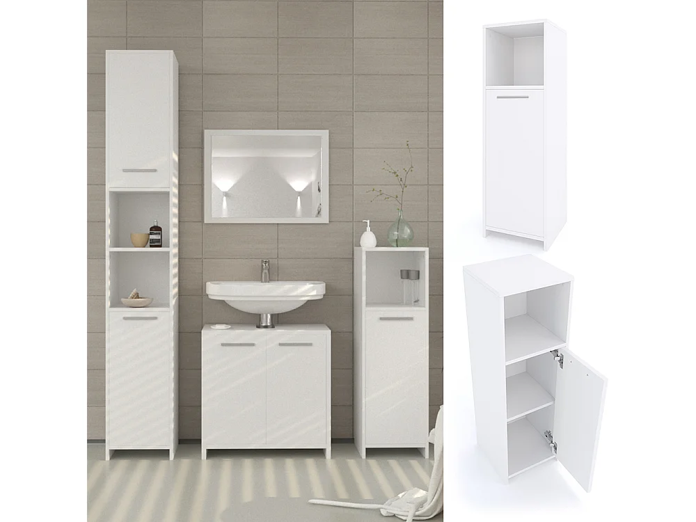 Mobiletto bagno bianco 30x30x95 kiko