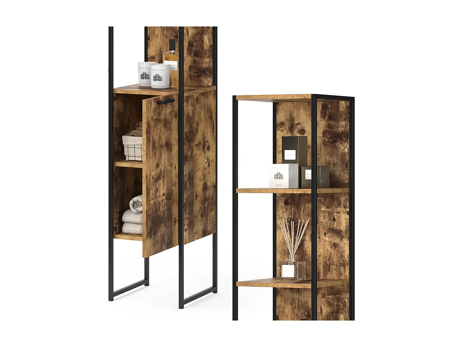 Badschrank antikholz 33x33x185 fyrk