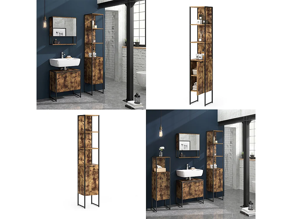 Badschrank antikholz 33x33x185 fyrk