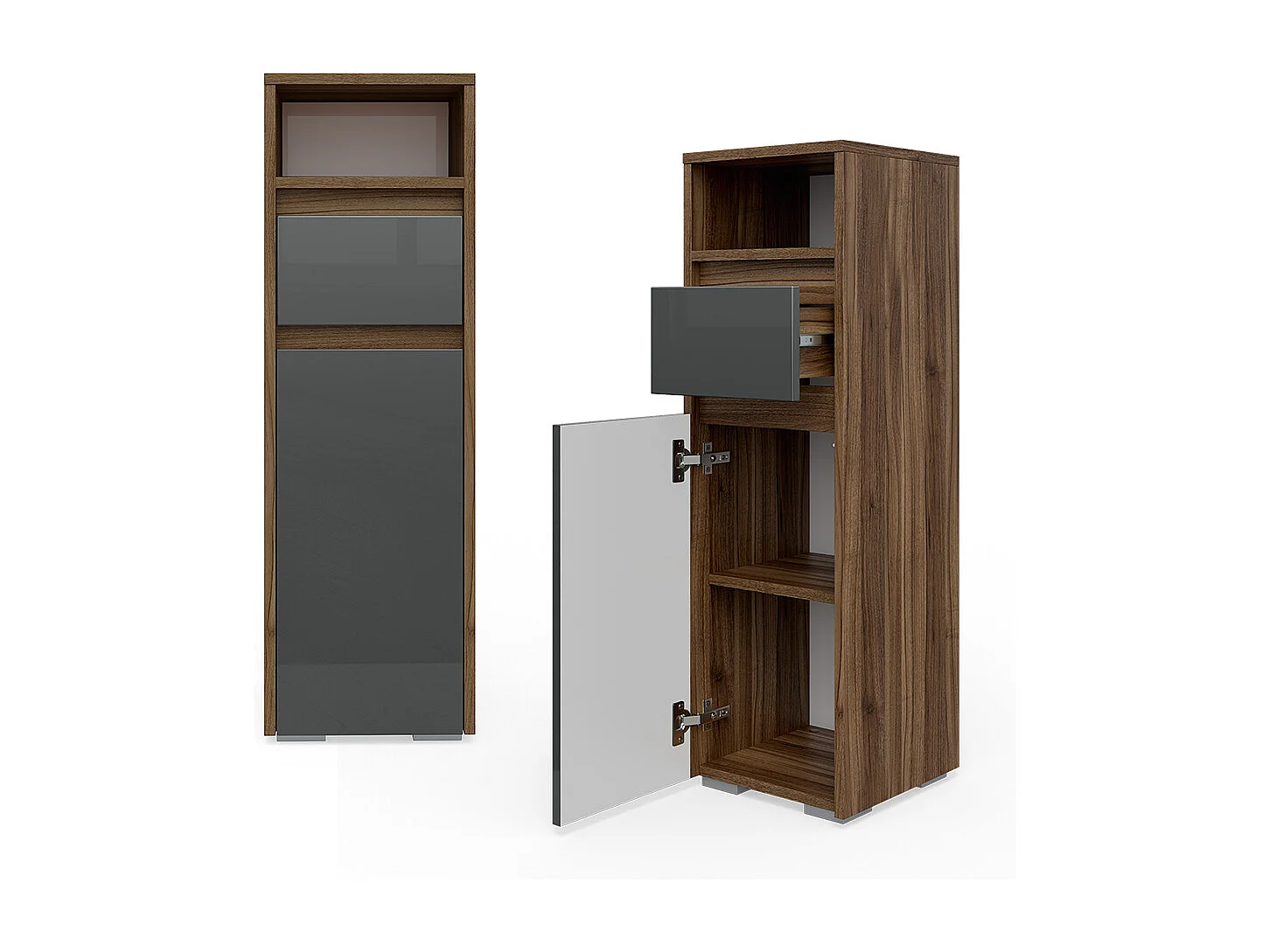 Midischrank anthrazit hochglanz 30.2x30x96.3 majest