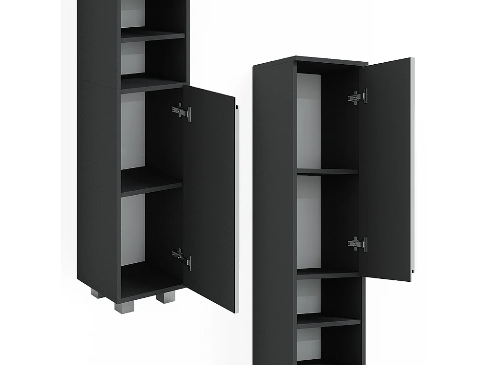 Badschrank weiß 30x30x190 j-shape