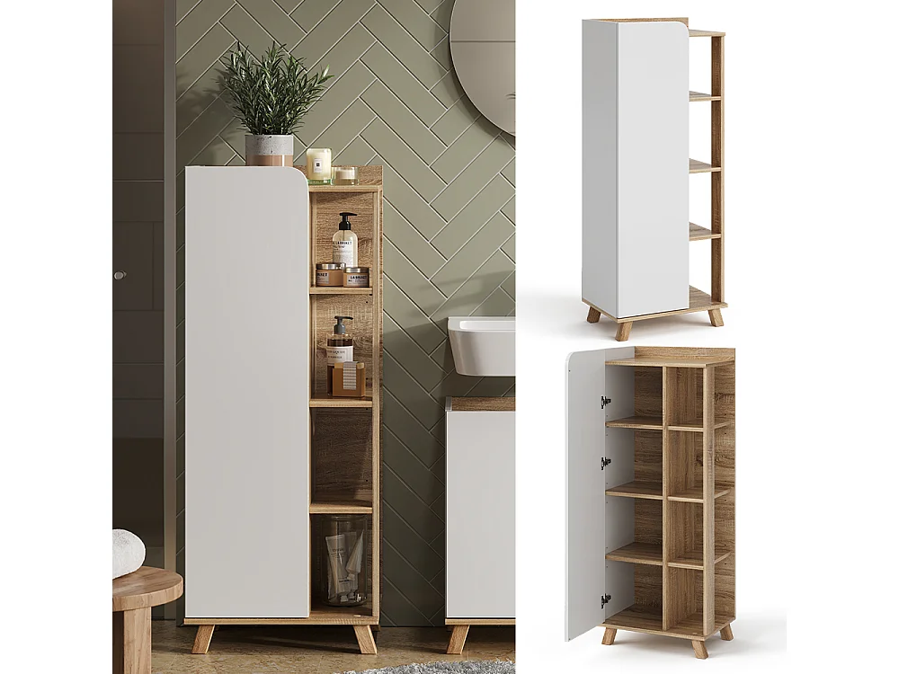 Armario mediano sonoma/blanco 50x35x128 karen