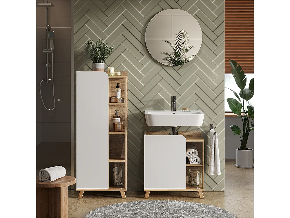 Armario mediano sonoma/blanco 50x35x128 karen