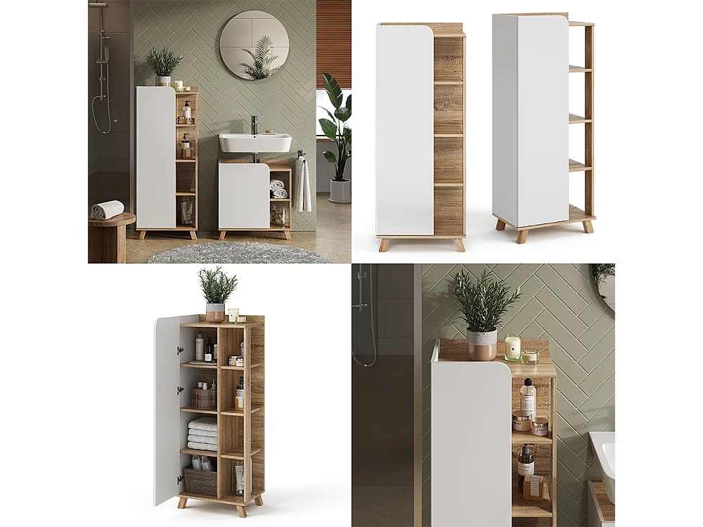 Armario mediano sonoma/blanco 50x35x128 karen