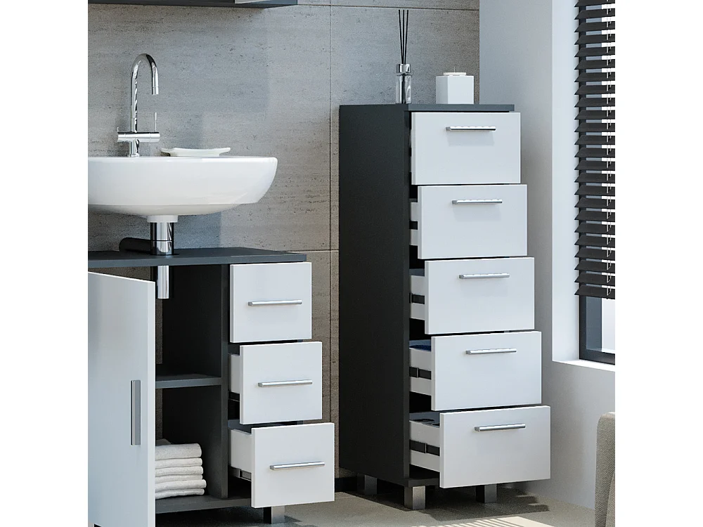 Badschrank anthrazit 30x30x95 ilias