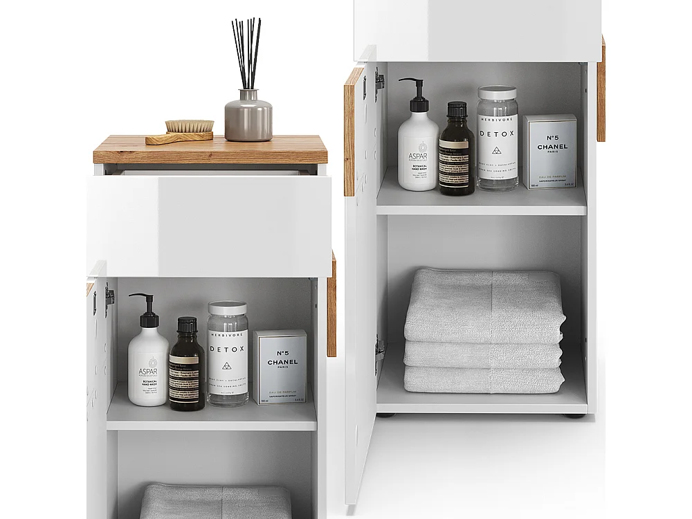 Meuble salle de bain blanc 40x37x84 eden