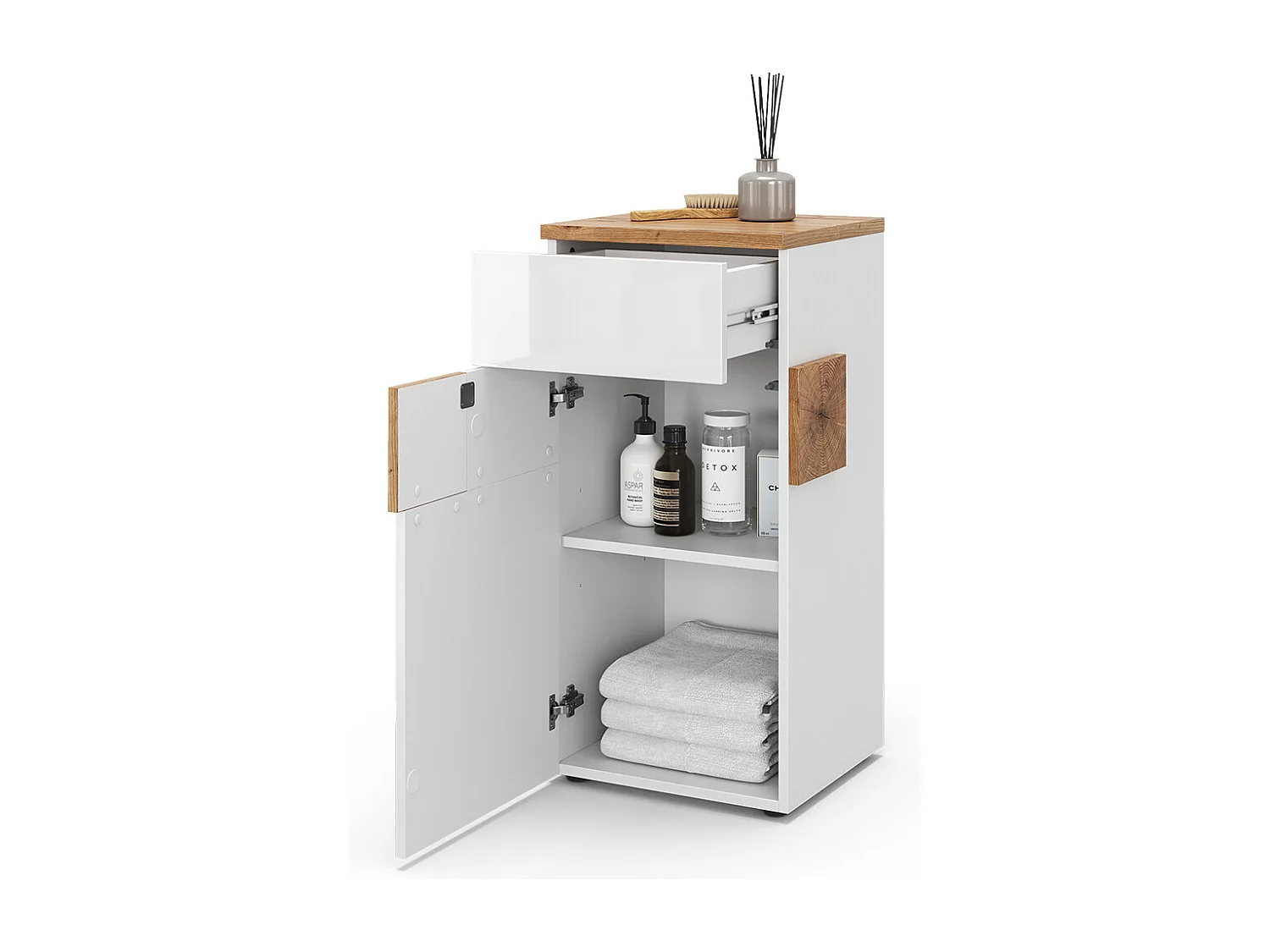 Meuble salle de bain blanc 40x37x84 eden