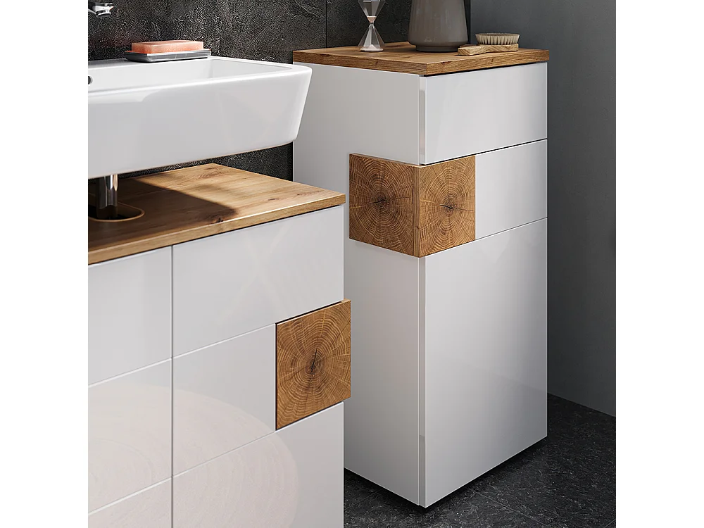 Meuble salle de bain blanc 40x37x84 eden