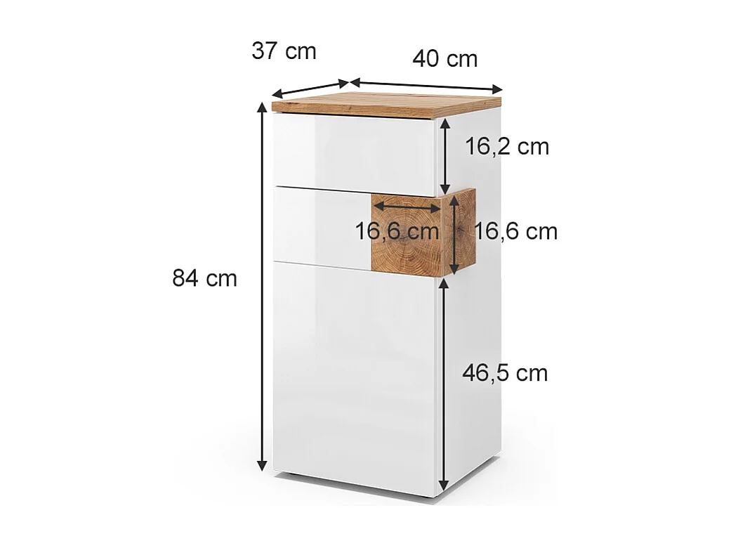 Meuble salle de bain blanc 40x37x84 eden