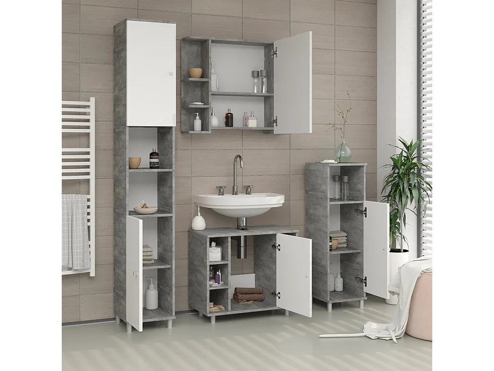 Meuble salle de bain béton 30x30x190 fynn