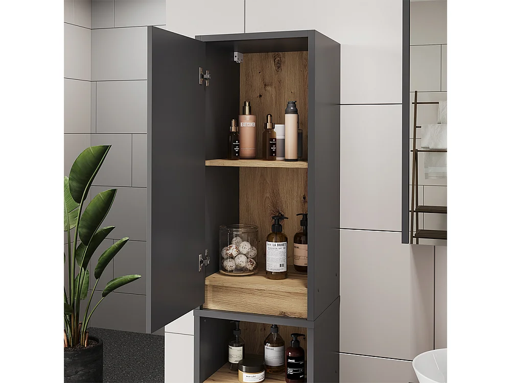 Armoire haute gris/artisan 38x33x170 viola