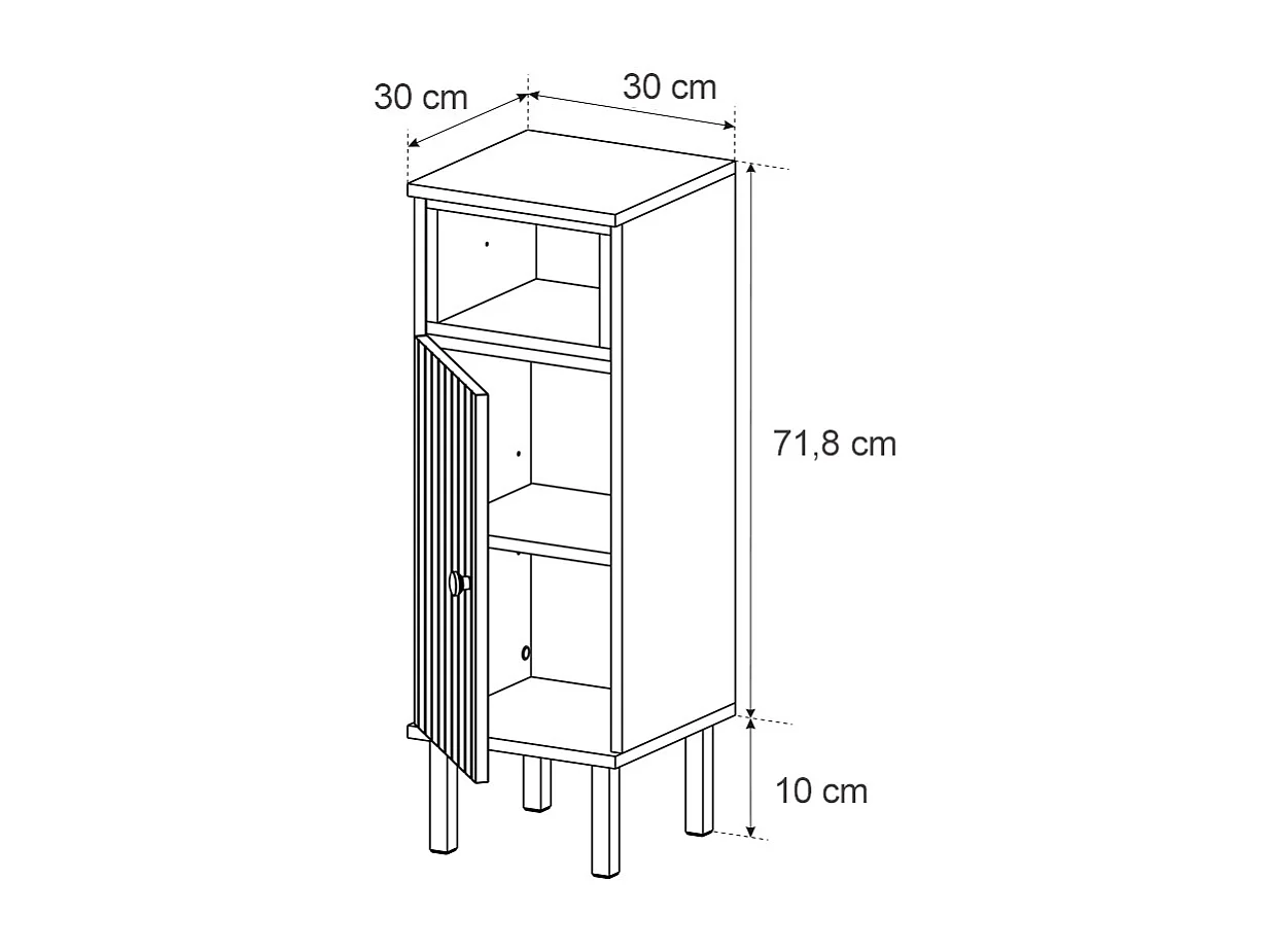 Midischrank sonoma 30x30x81.8 aquis