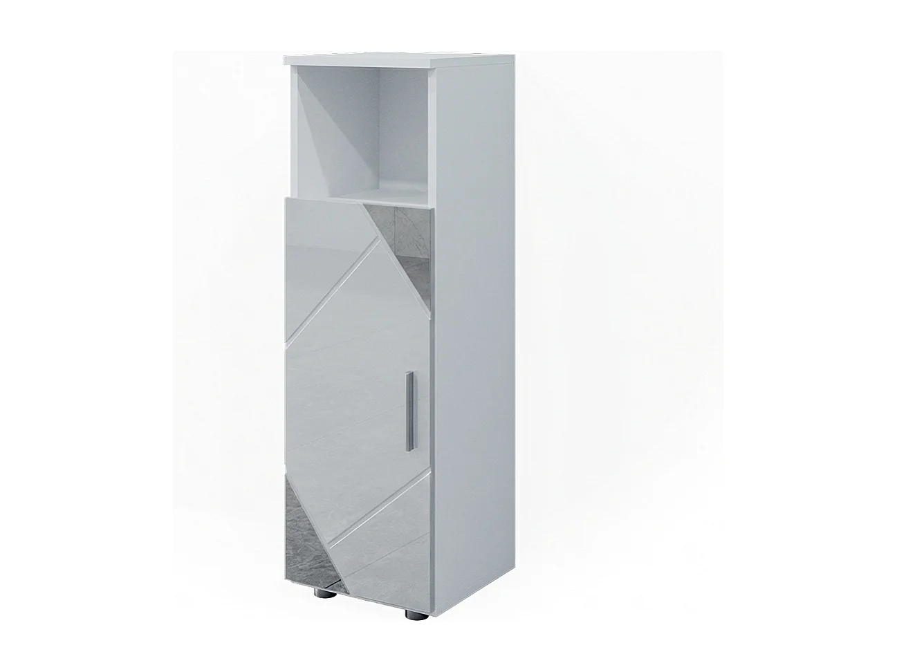 Meuble salle de bain blanc brillant avec inserts 30x30x95 irma