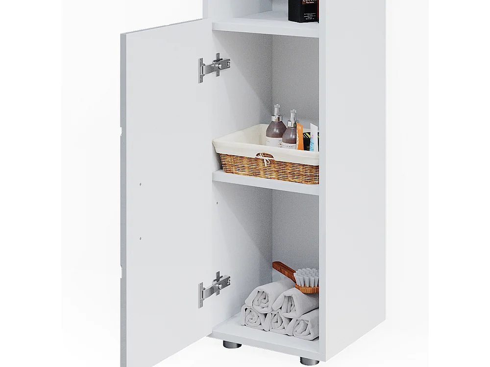 Meuble salle de bain blanc brillant avec inserts 30x30x95 irma