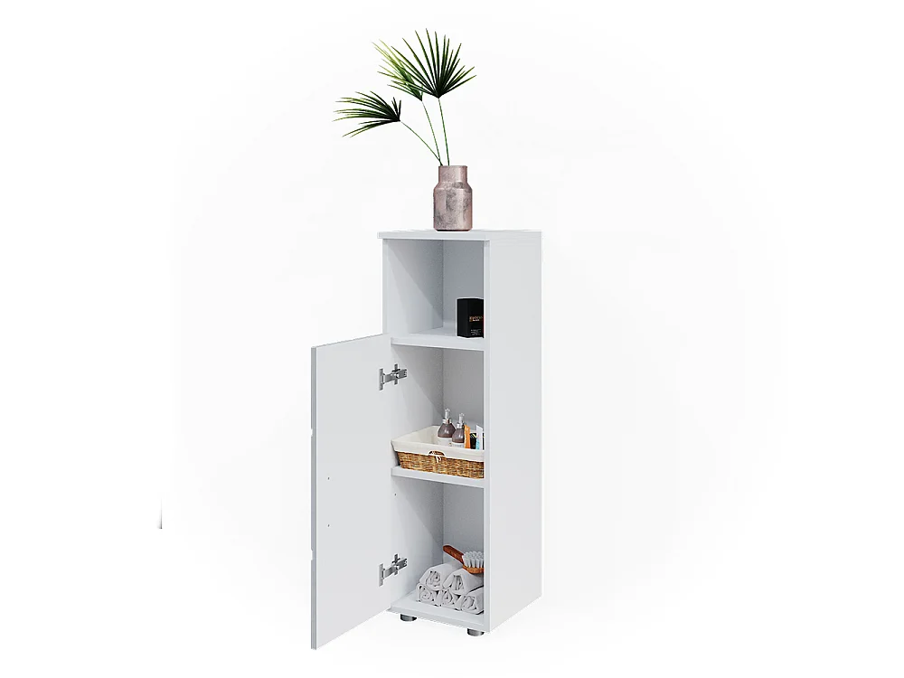 Meuble salle de bain blanc brillant avec inserts 30x30x95 irma