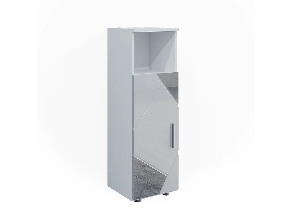 Meuble salle de bain blanc brillant avec inserts 30x30x95 irma