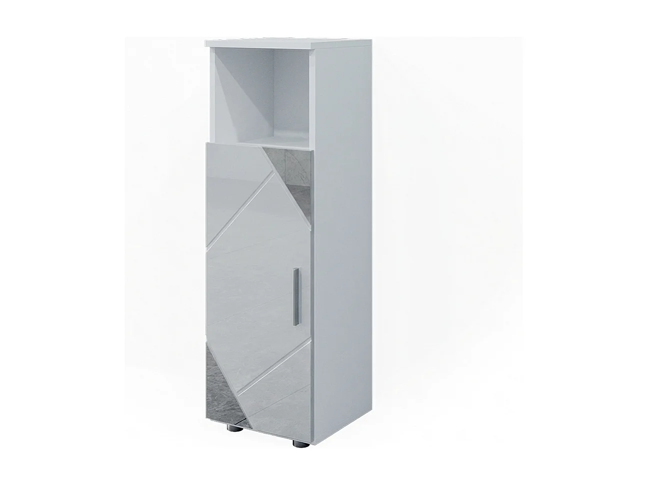 Meuble salle de bain blanc brillant avec inserts 30x30x95 irma