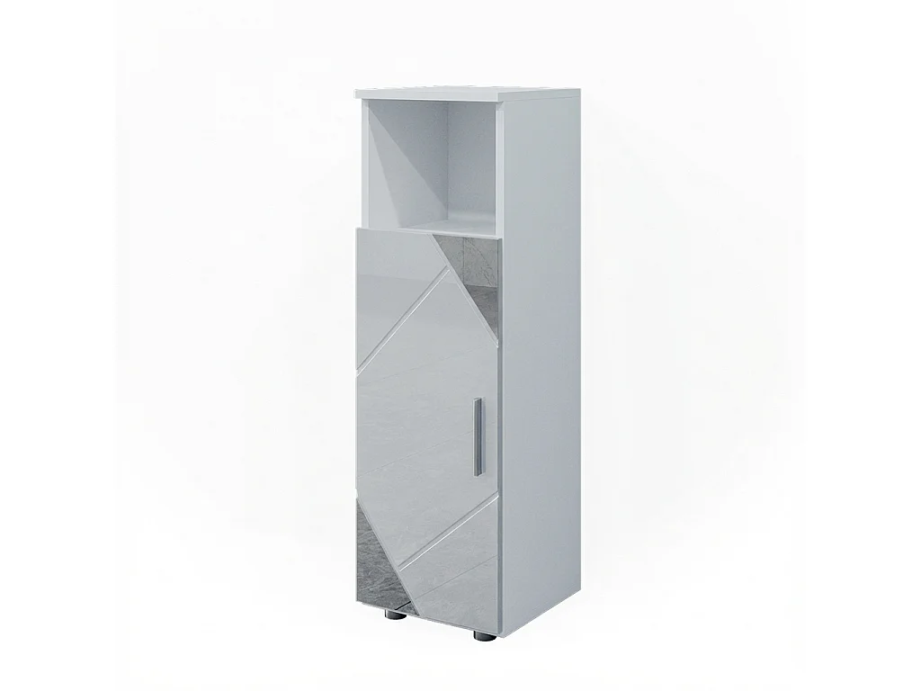 Meuble salle de bain blanc brillant avec inserts 30x30x95 irma