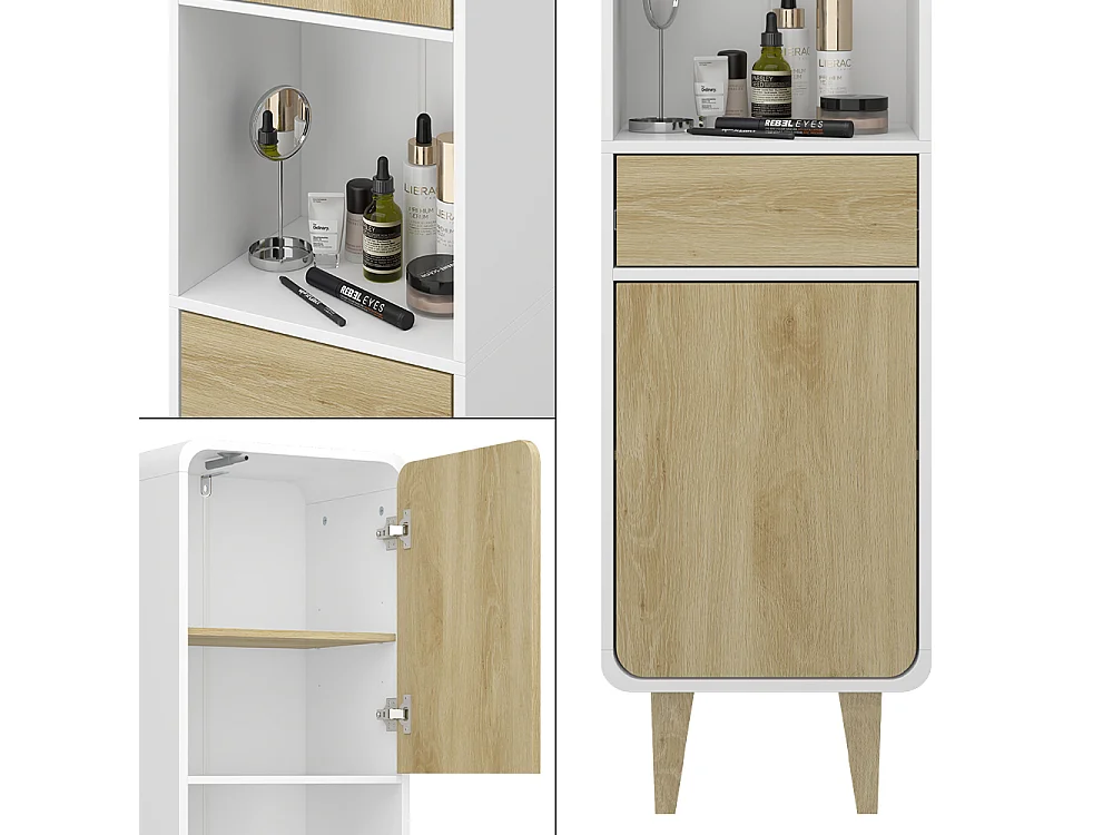 Meuble de salle de bain blanc/chêne 40x30x161 arla