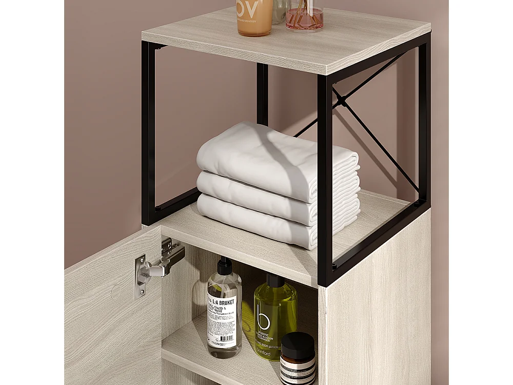 Mueble Midi roble/negro 36x33x116.5 vionna