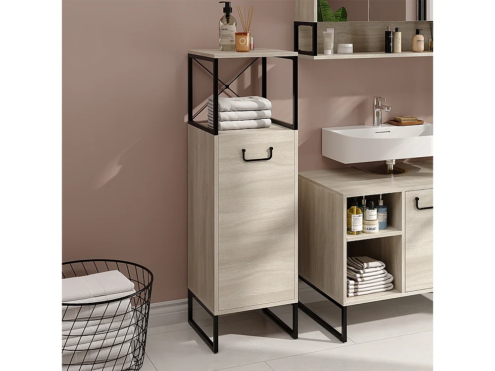 Meuble middle chêne/noir 36x33x116.5 vionna