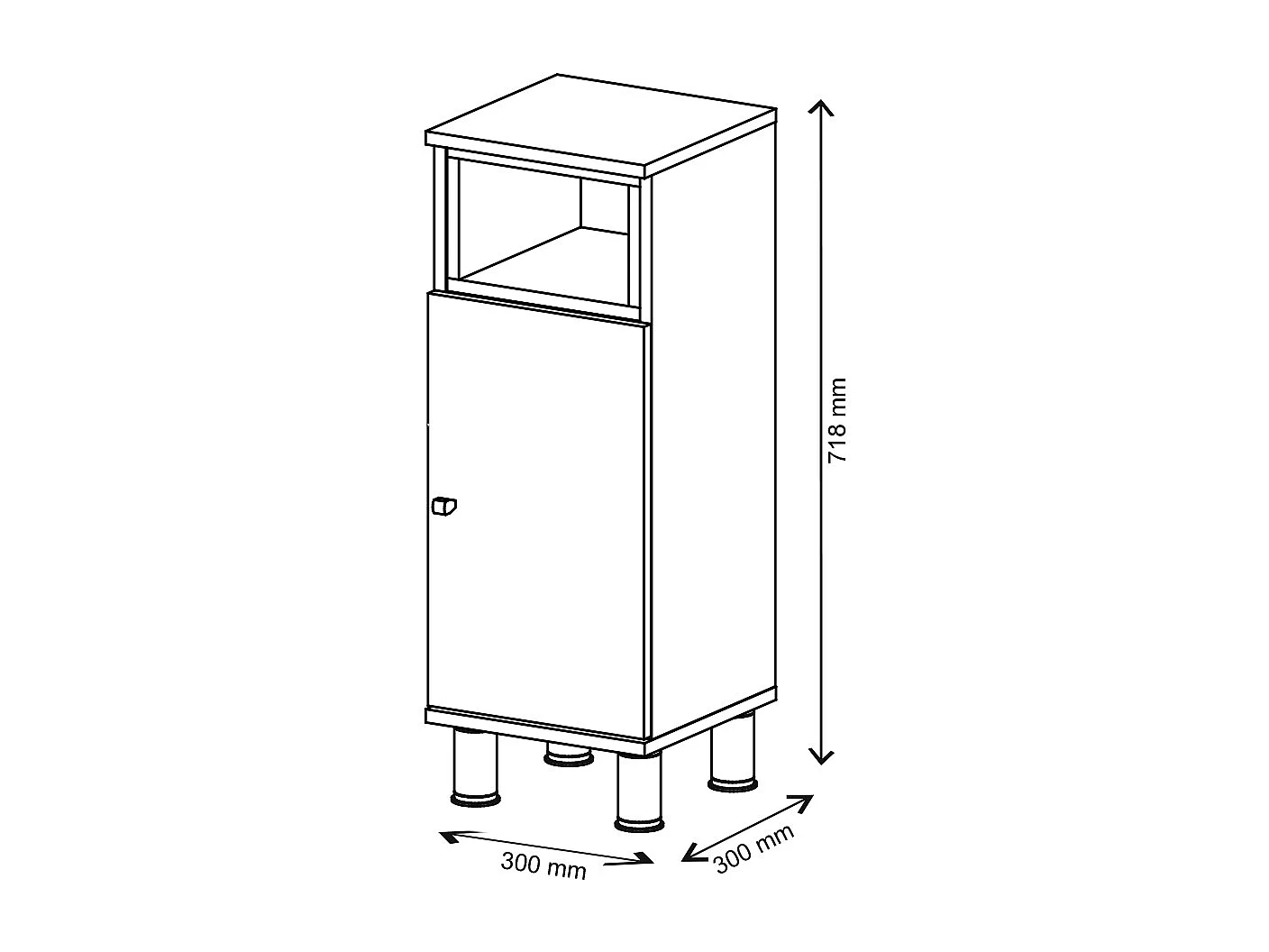 Midischrank weiß 30x30x81.8 aquis