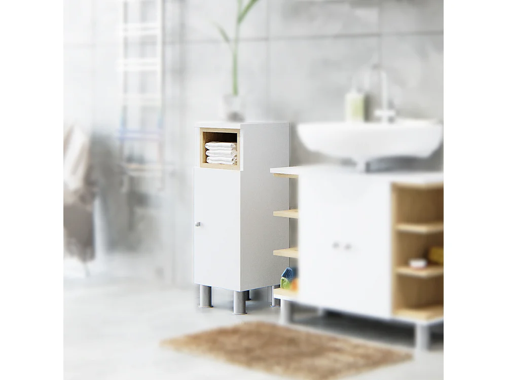 Meuble salle de bain blanc 30x30x81.8 aquis