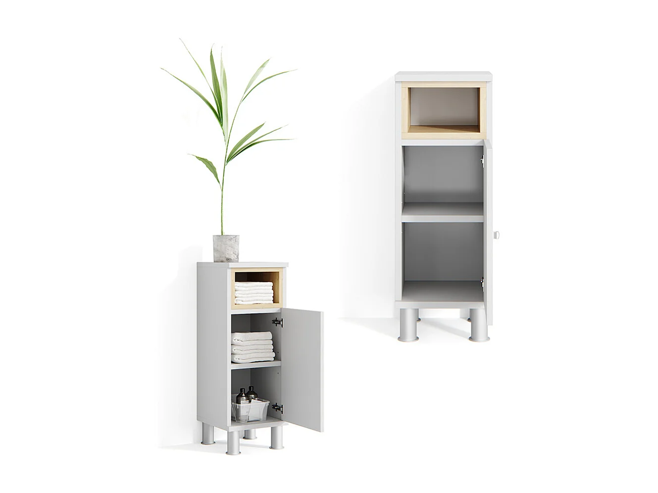 Meuble salle de bain blanc 30x30x81.8 aquis