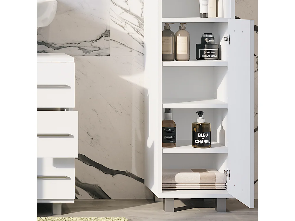 Midischrank weiß 30.2x30x95 ilias