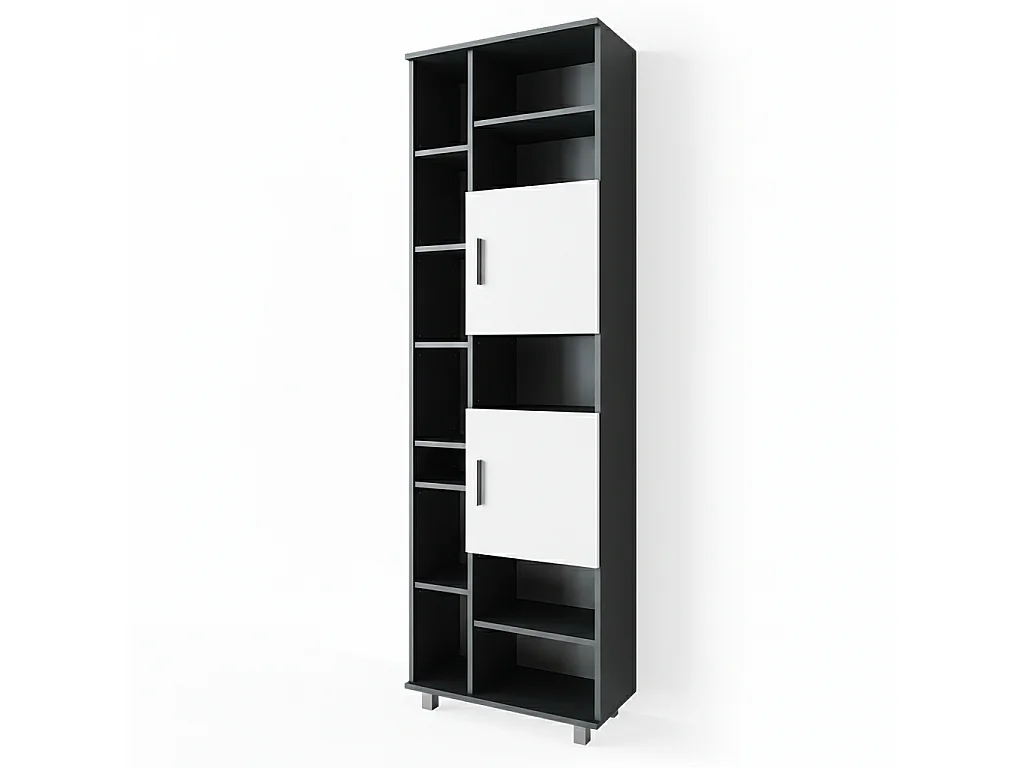 Meuble salle de bain anthracite/blanc 60x30x190 ilias