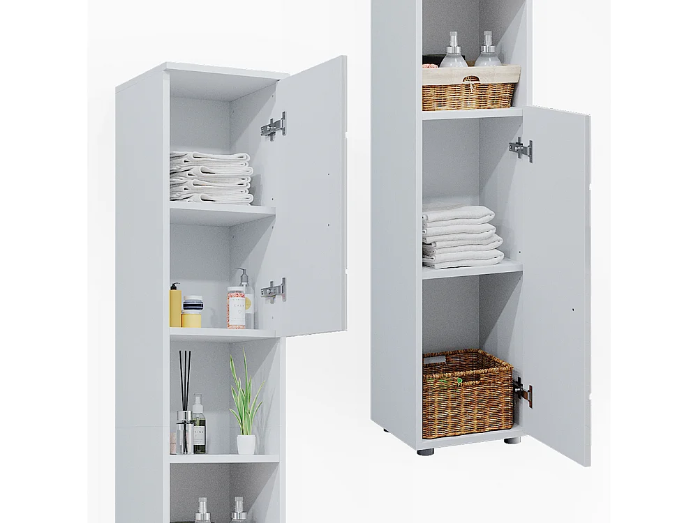 Badschrank weiß hochglanz mit einsätzen 30x30x192 irma