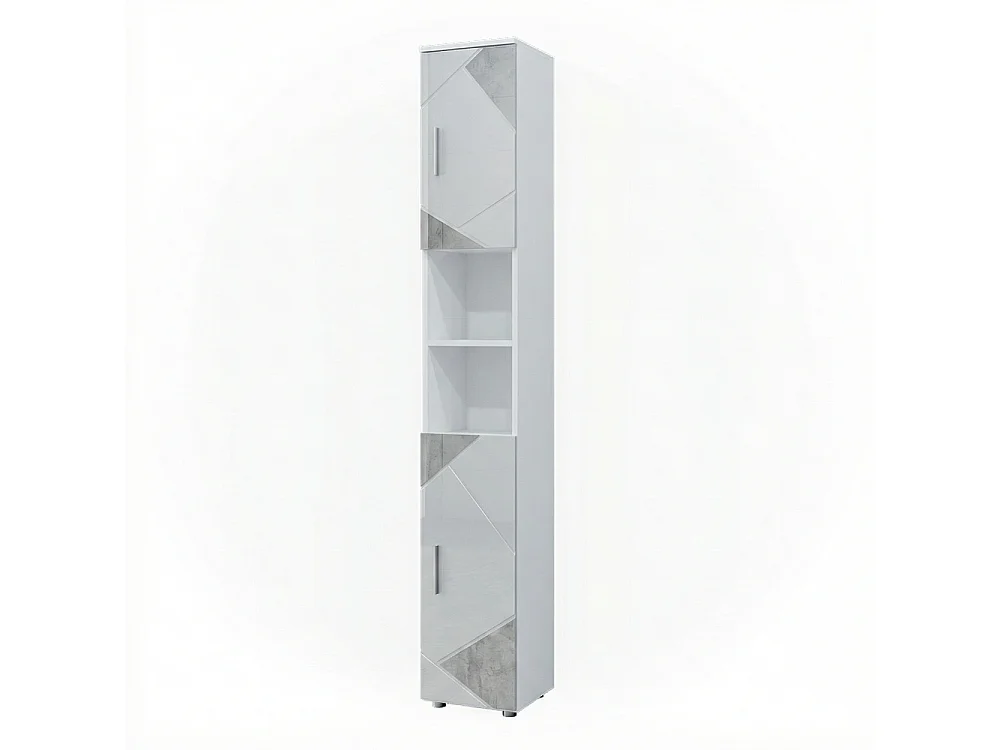 Meuble salle de bain blanc brillant avec inserts 30x30x192 irma