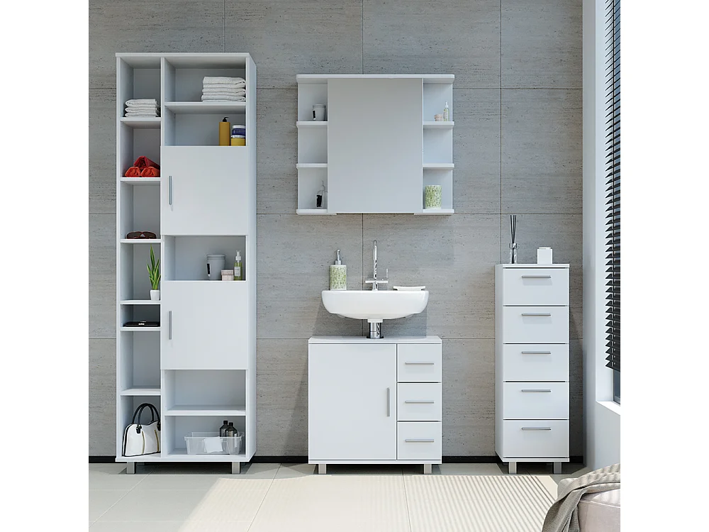 Badschrank weiß 30x30x95 ilias