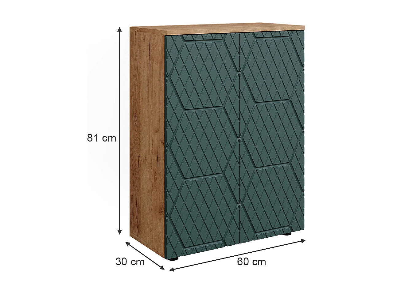 Midischrank goldkraft eiche/grün 60x30x81 irma
