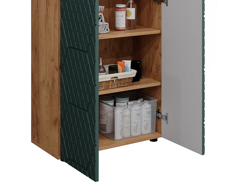 Midischrank goldkraft eiche/grün 60x30x81 irma