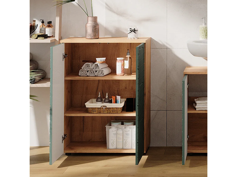 armoire midisch force dor chêne/vert 60x30x81 irma