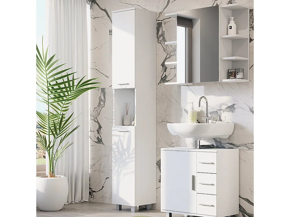 Armoire haute blanc 30.2x30x190 ilias