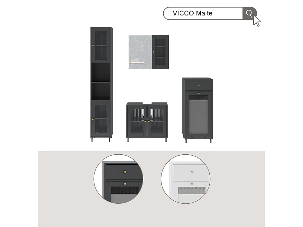 Armoire de salle de bain gris 30x30x171.5 malte