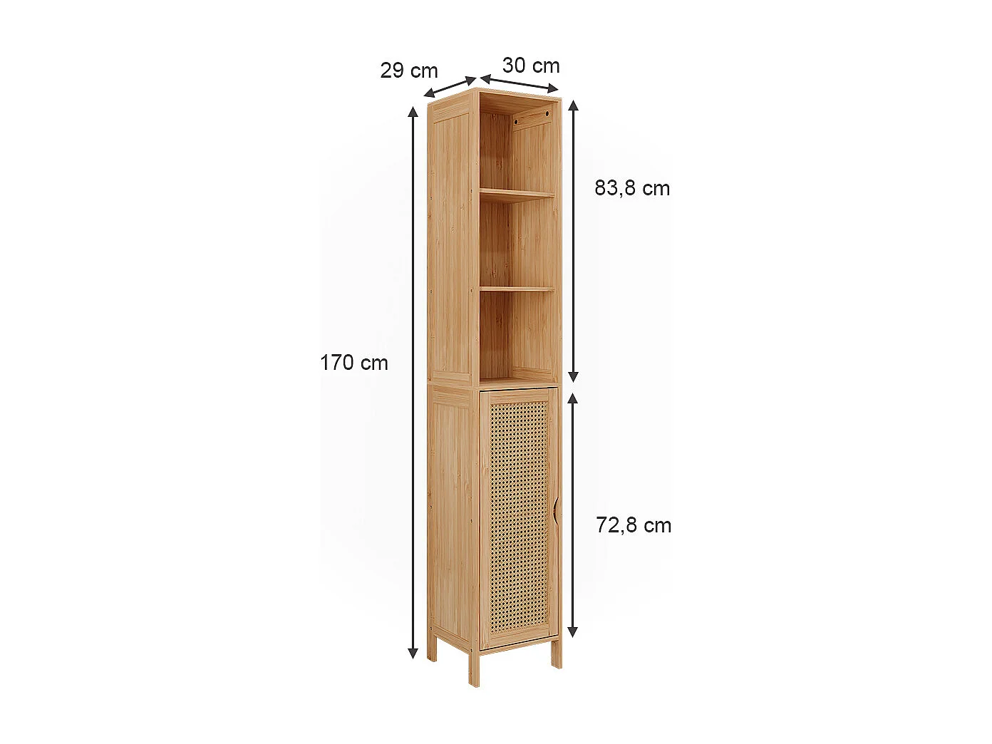 Badschrank bambus 30x29x170 liora