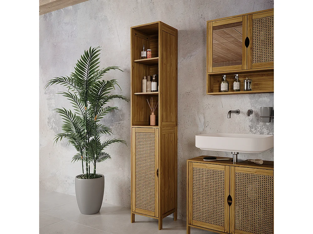Mobile da bagno bambù 30x29x170 liora