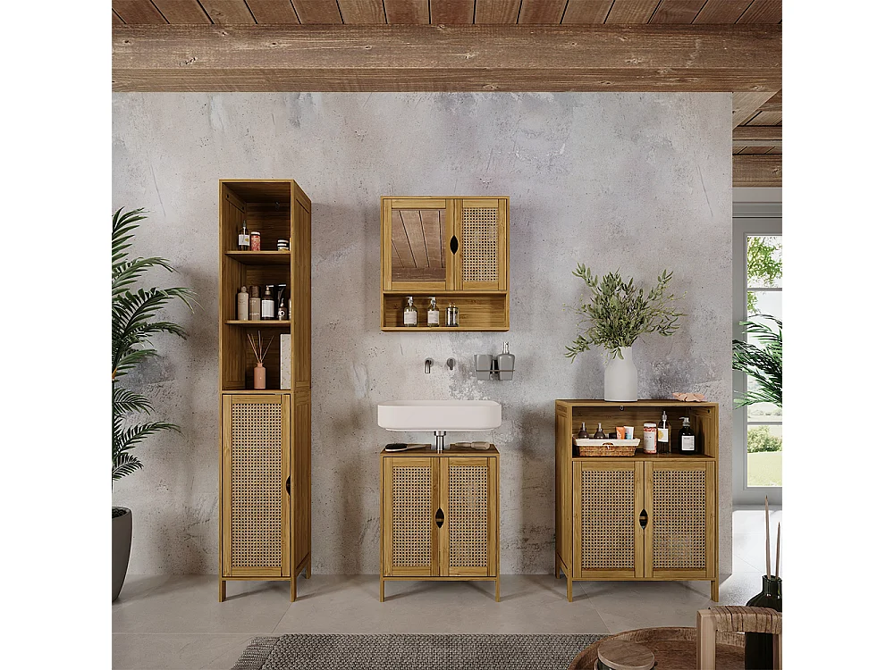 Mobile da bagno bambù 30x29x170 liora