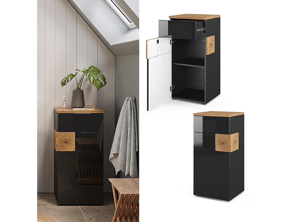 Meuble salle de bain anthracite 40x37x84 eden