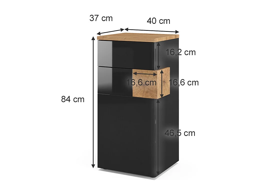 Meuble salle de bain anthracite 40x37x84 eden