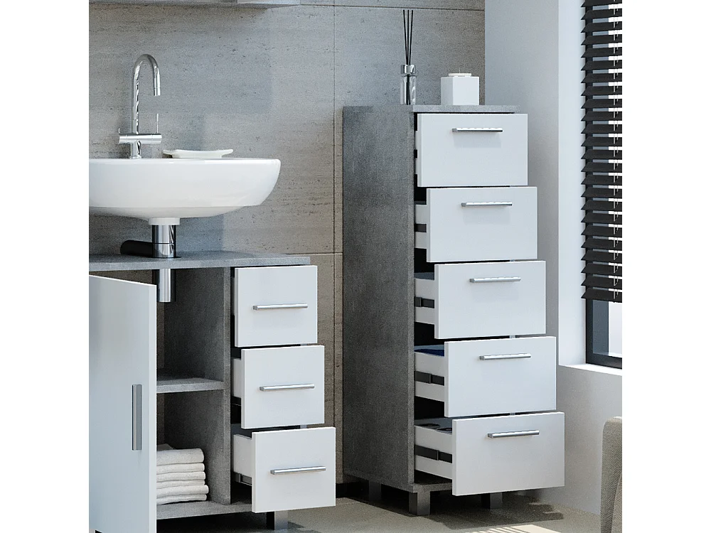 Meuble salle de bain béton 30x30x95 ilias