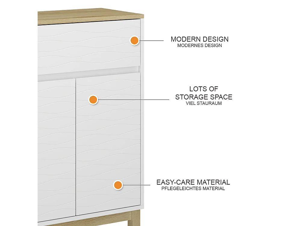 Meuble middle blanc 60x30x80 livia