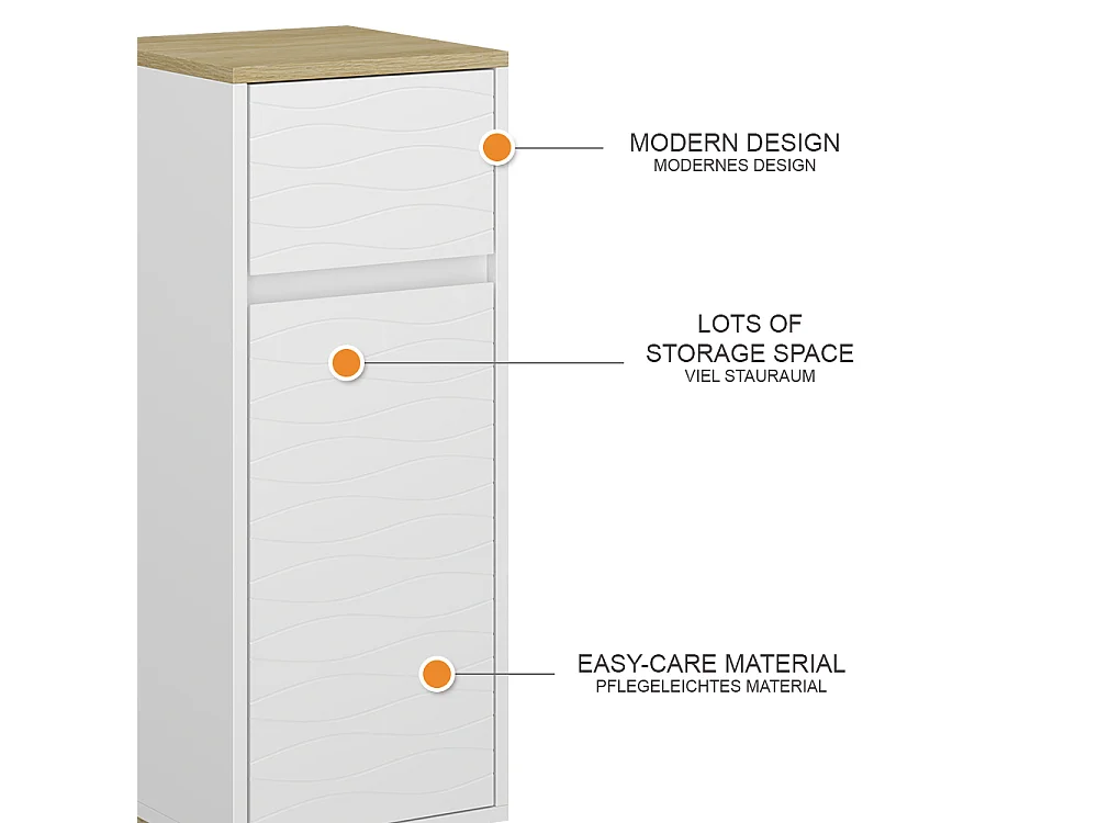 Meuble middle blanc 30x30x80 livia