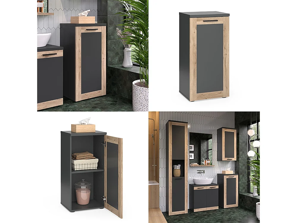 Armoire midisch anthracite 40x34.3x81.6 niko