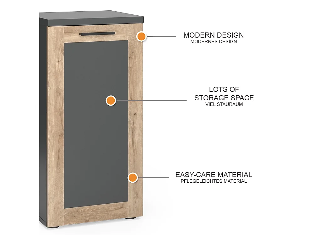 Armoire midisch anthracite 40x34.3x81.6 niko