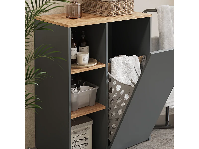 Badschrank anthrazit/goldkraft eiche 68x40.5x88.2 viktor